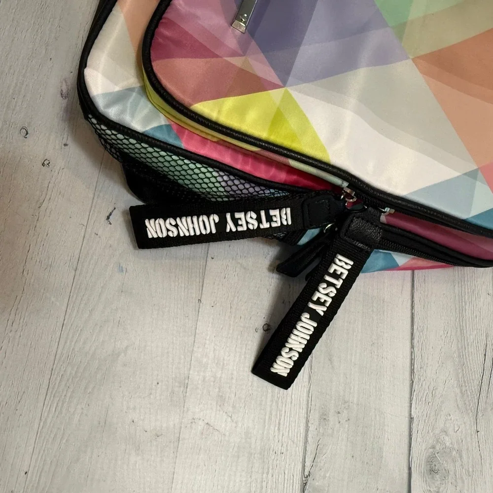 Betsey Johnson‎ multicolor printed nylon backpack rainbow